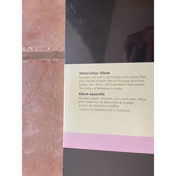 MOLESKINE ART PLUS WATERCOLOR ALBUM A3 Size BLACK Hardcover NEW 11.75 X 16.5 60p - Picture 5 of 5